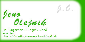jeno olejnik business card